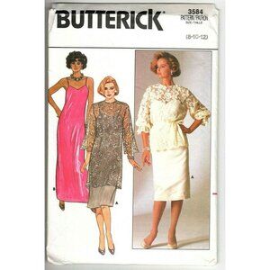 Butterick 3584 Misses 8 to 12 Top, Tunic and Dress Uncut Sewing Pattern